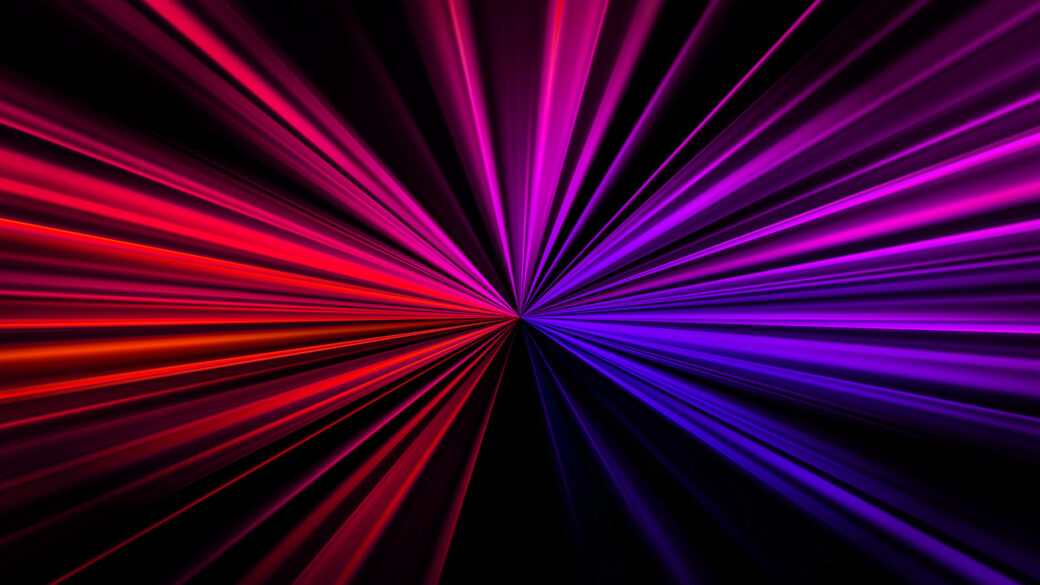 Colorful blurred light stripes in motion over on abstract background. Rainbow rays. Led Light. Future tech. Shine dynamic scene. Neon flare. Magic moving fast lines. Glowing wallpaper.